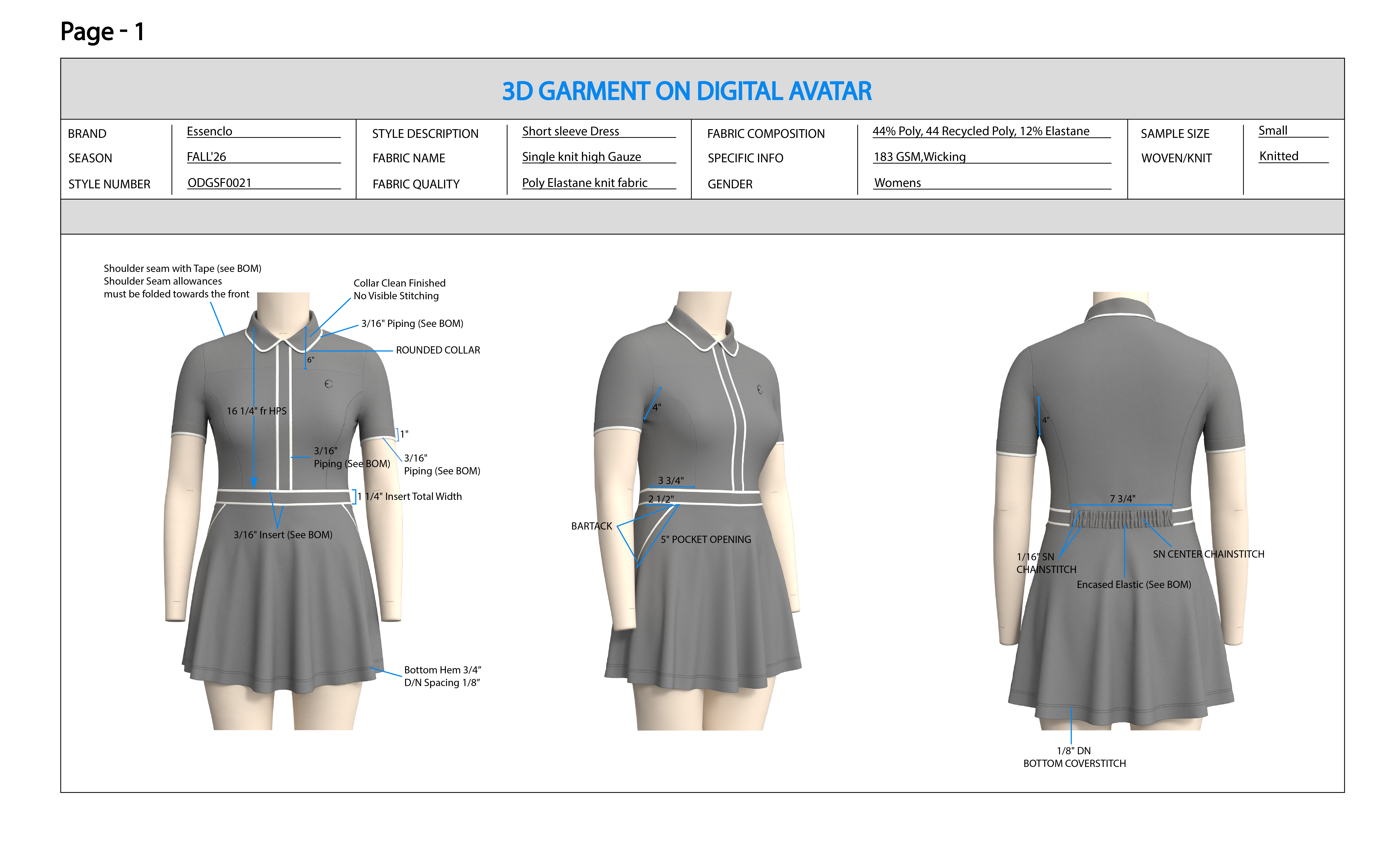 Page 1 - 3D Garment on Digital Avatar